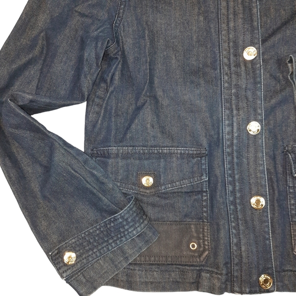 Lauren Jeans Co Ralph Lauren Blue Denim Snap/Zip Jacket SZ M - Picture 4 of 12